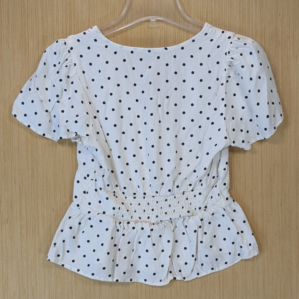 Old Navy Women's Retro Feminine Twee Office Polka Dot Peplum Corset Top Small - Picture 3 of 7